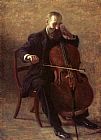 Thomas Eakins Canvas Paintings - The Cello Player
